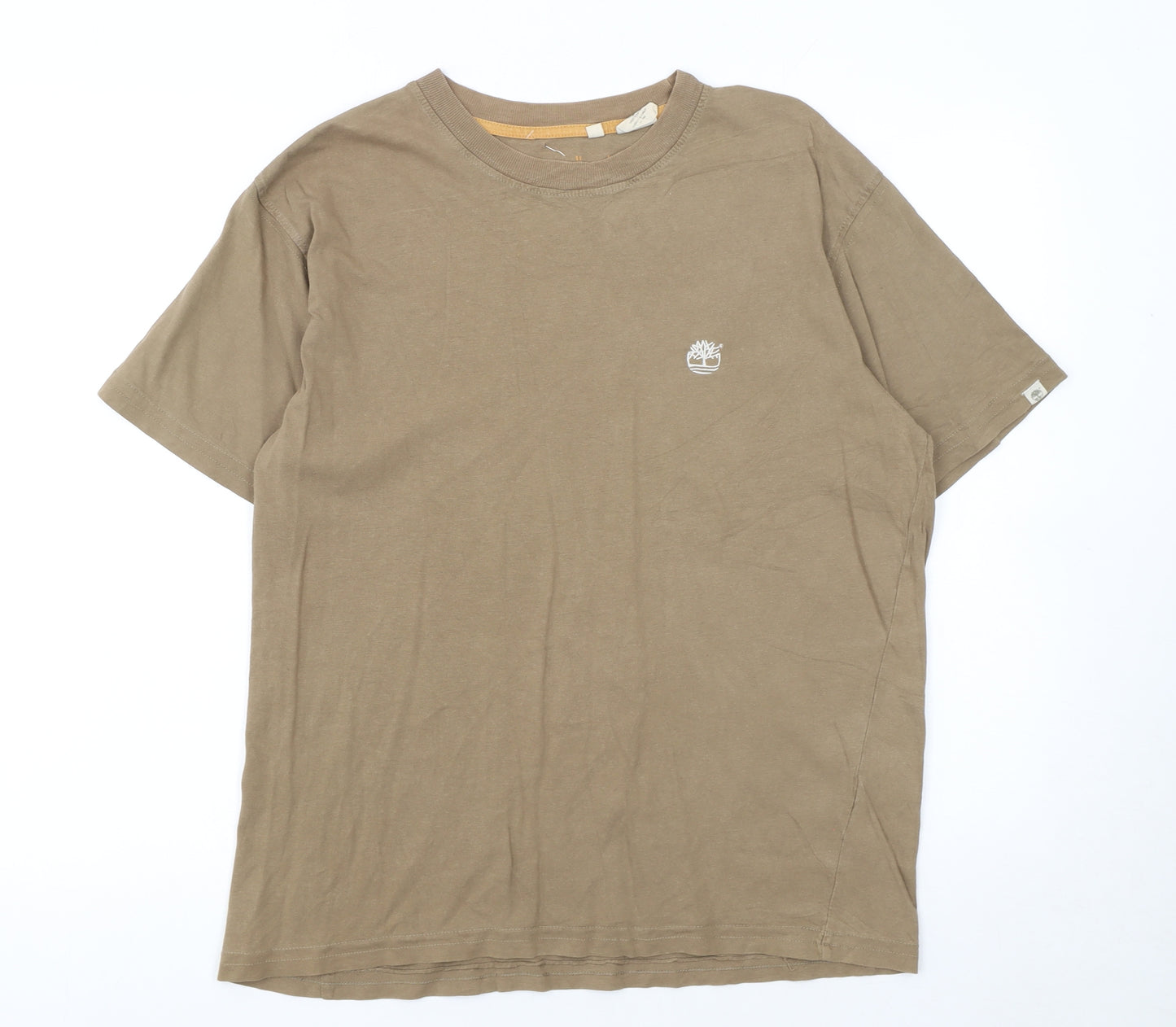 Timberland Men's Beige Cotton Crew Neck T-Shirt Size M