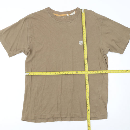 Timberland Men's Beige Cotton Crew Neck T-Shirt Size M