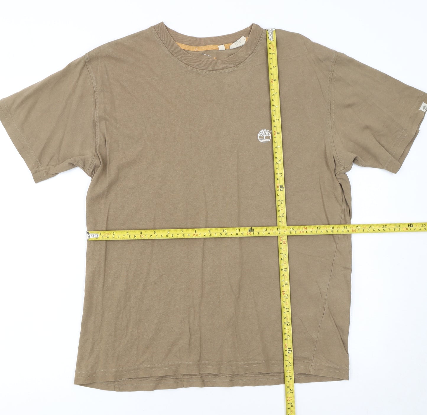 Timberland Men's Beige Cotton Crew Neck T-Shirt Size M