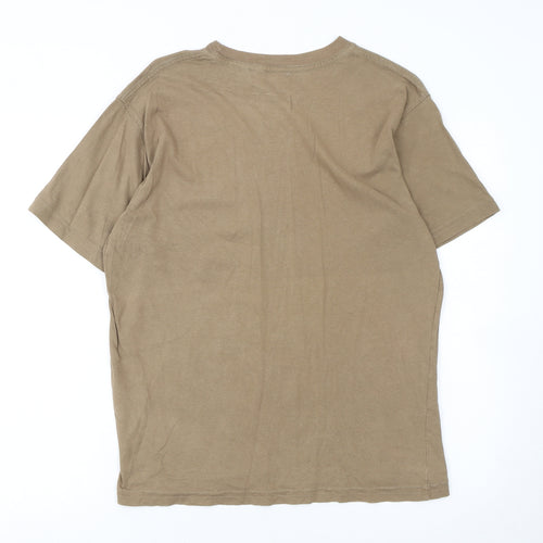 Timberland Men's Beige Cotton Crew Neck T-Shirt Size M