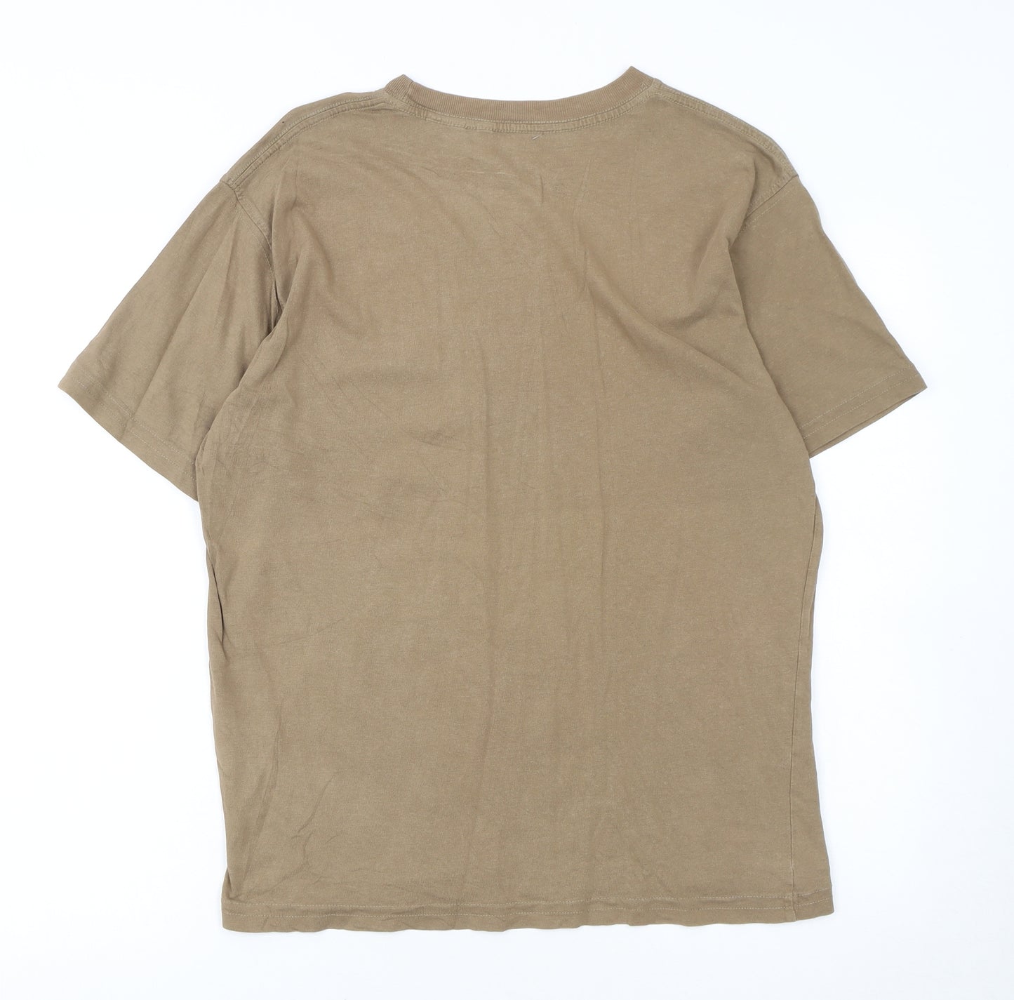 Timberland Men's Beige Cotton Crew Neck T-Shirt Size M