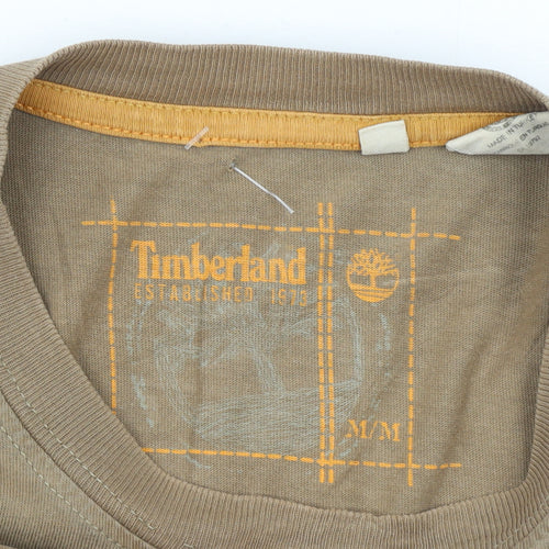 Timberland Men's Beige Cotton Crew Neck T-Shirt Size M