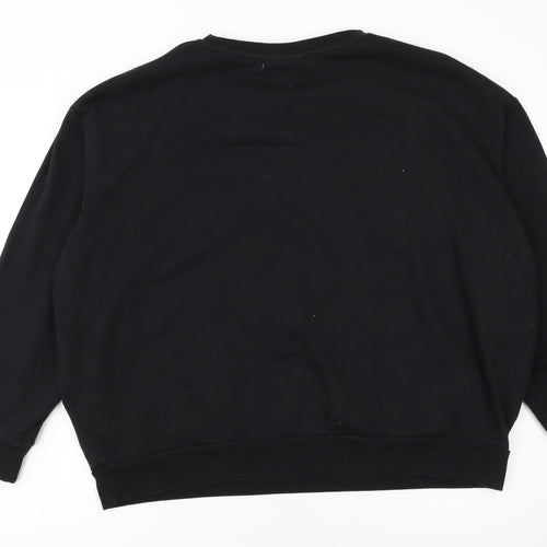 Disney Women Black XL Sweatshirt Mickey Donald Goofy Print