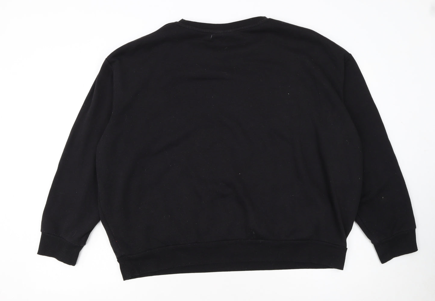 Disney Women Black XL Sweatshirt Mickey Donald Goofy Print