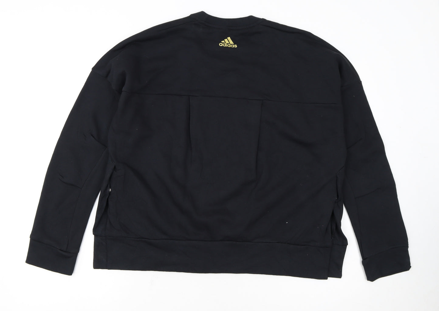 Adidas Womens Black Logo Pullover Sweatshirt L 14-16 Casual