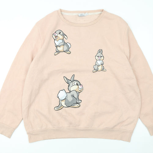 Disney Women Pink Thumper Sweatshirt XL Graphic Pullover