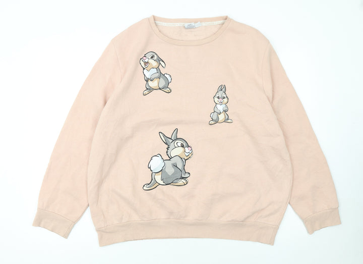 Disney Women Pink Thumper Sweatshirt XL Graphic Pullover