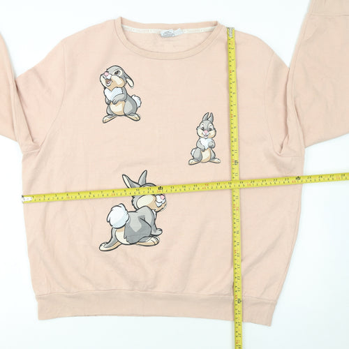 Disney Women Pink Thumper Sweatshirt XL Graphic Pullover