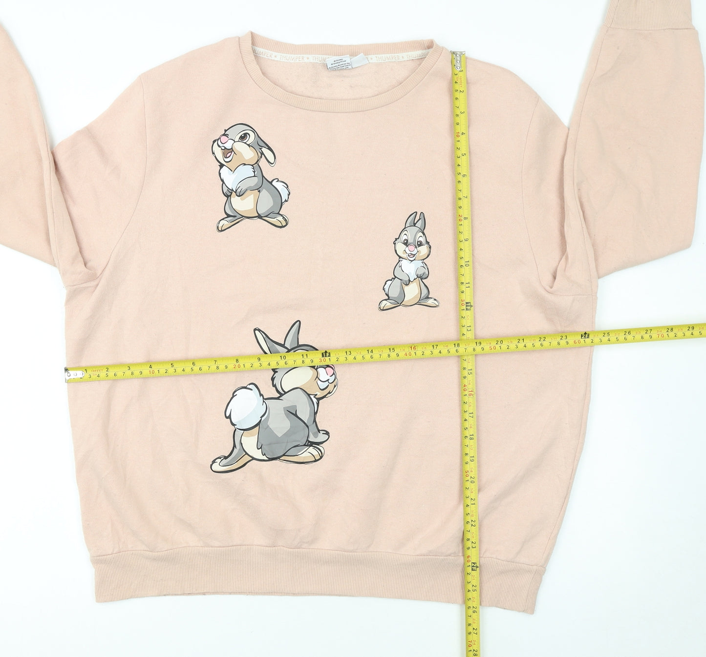 Disney Women Pink Thumper Sweatshirt XL Graphic Pullover