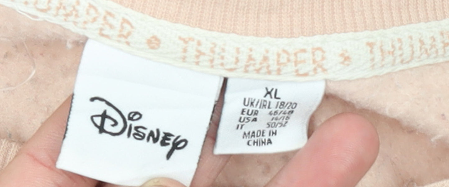 Disney Women Pink Thumper Sweatshirt XL Graphic Pullover