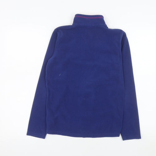 Decathlon Girls Blue Fleece Half Zip Pullover Sweatshirt Size 14 Years