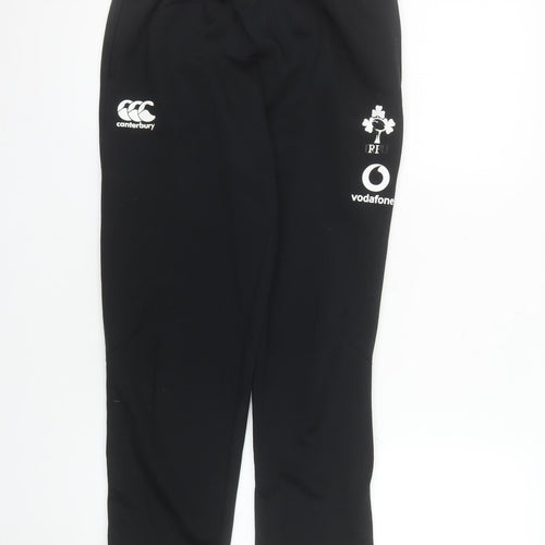 Canterbury Boys Black 14 Years Rugby Track Pants with Elastic Waist