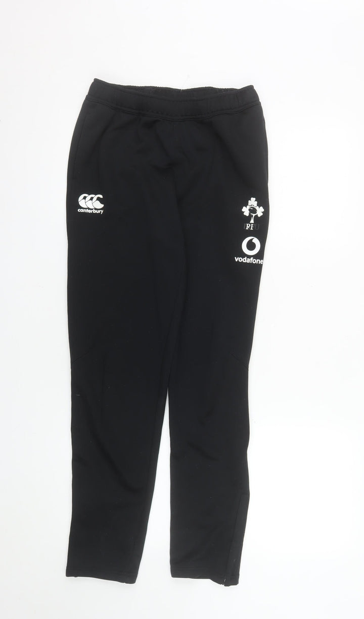Canterbury Boys Black 14 Years Rugby Track Pants with Elastic Waist