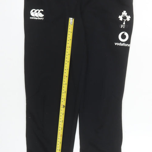 Canterbury Boys Black 14 Years Rugby Track Pants with Elastic Waist