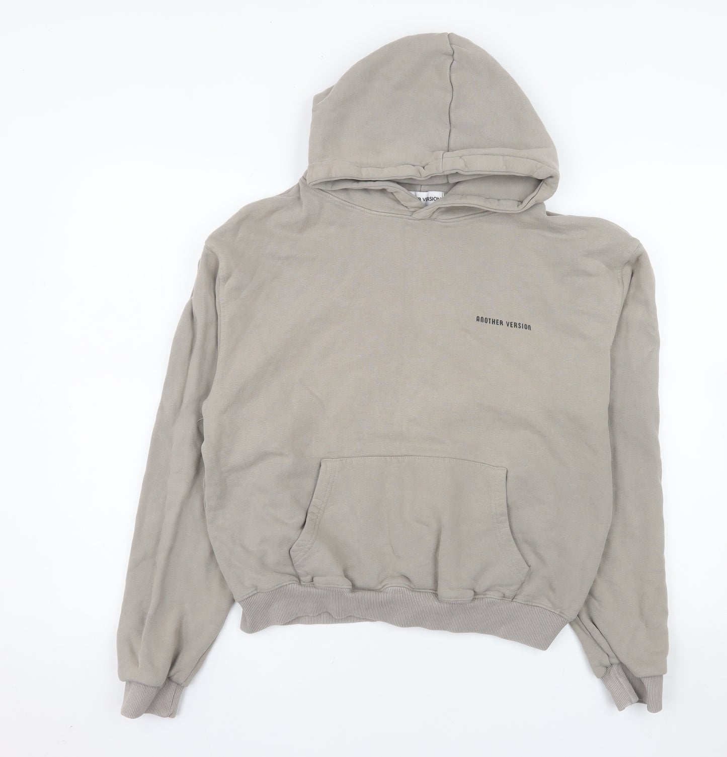 Another Version Men's Beige Pullover Hoodie Size S Cotton