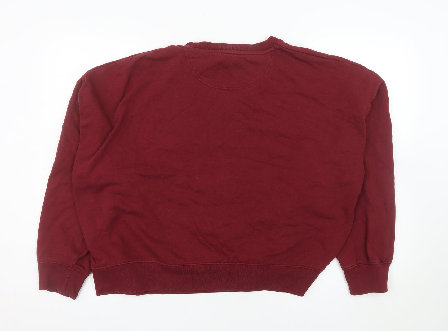 Disko Kids Womens Burgundy LOVE Pullover Sweatshirt XXL Organic Cotton