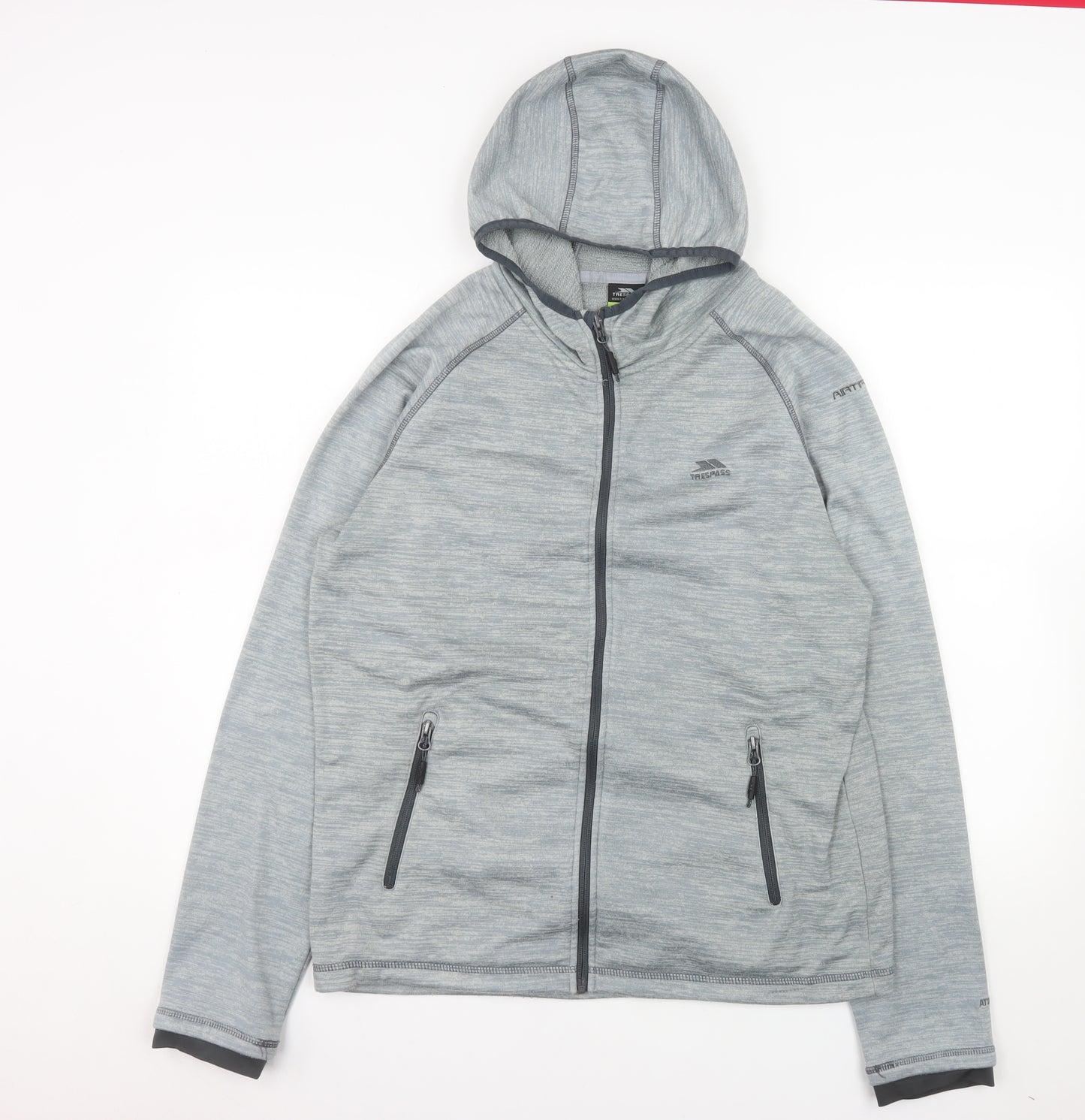 Trespass Men’s Grey Softshell Hooded Jacket M Full Zip Outdoor