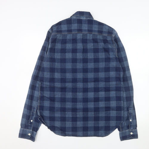 Gap 1969 Men's Blue Check Cotton Flannel Long Sleeve Shirt Size S