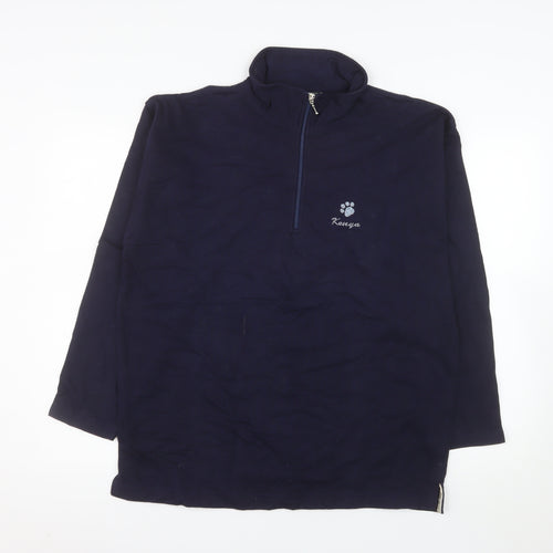 Oneway Men's Navy Blue Fleece 1/4 Zip Pullover Sweatshirt XL