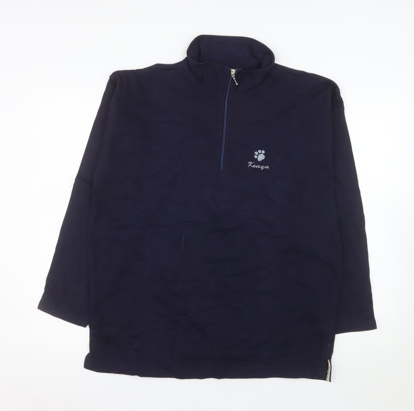 Oneway Men's Navy Blue Fleece 1/4 Zip Pullover Sweatshirt XL