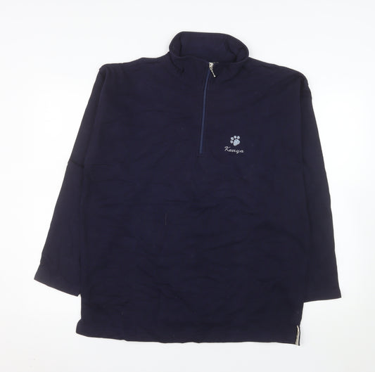 Oneway Men's Navy Blue Fleece 1/4 Zip Pullover Sweatshirt XL