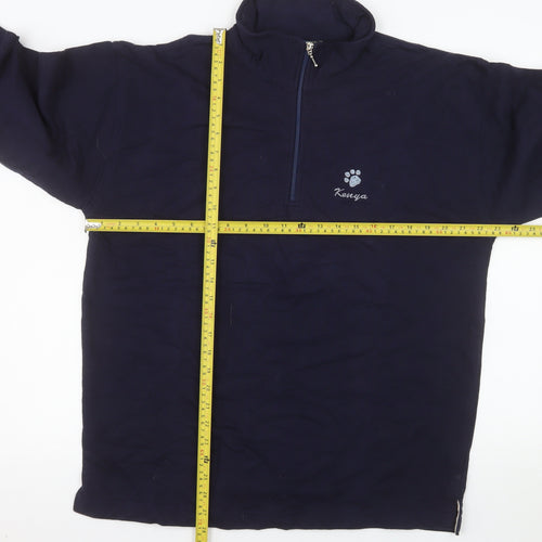 Oneway Men's Navy Blue Fleece 1/4 Zip Pullover Sweatshirt XL