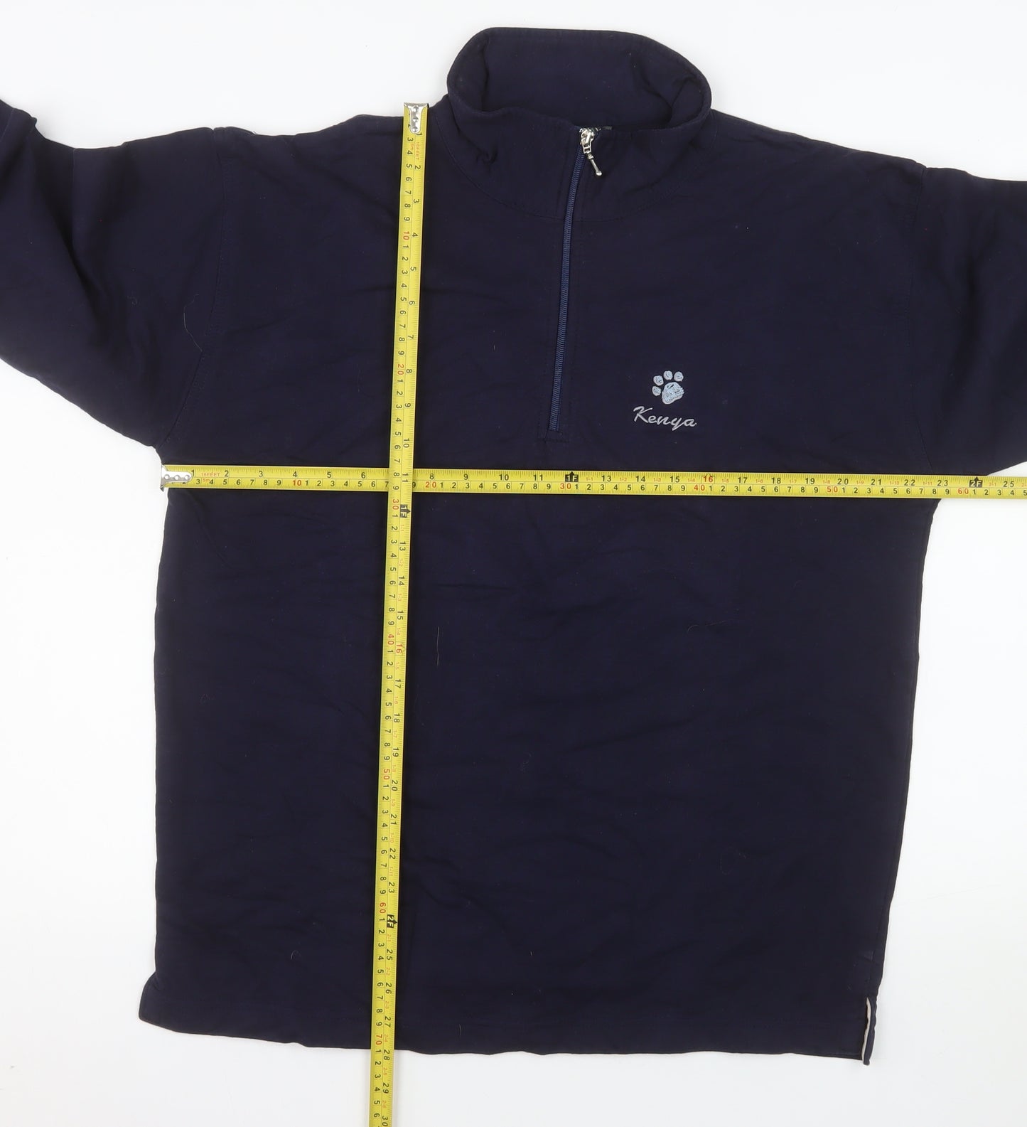 Oneway Men's Navy Blue Fleece 1/4 Zip Pullover Sweatshirt XL