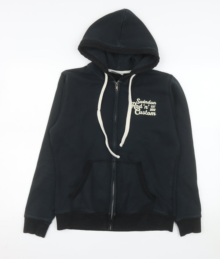 Front Row Men's Black Zip Hoodie Jacket M Cotton Polyester