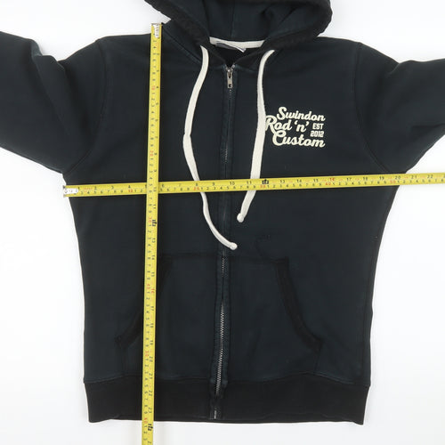 Front Row Men's Black Zip Hoodie Jacket M Cotton Polyester