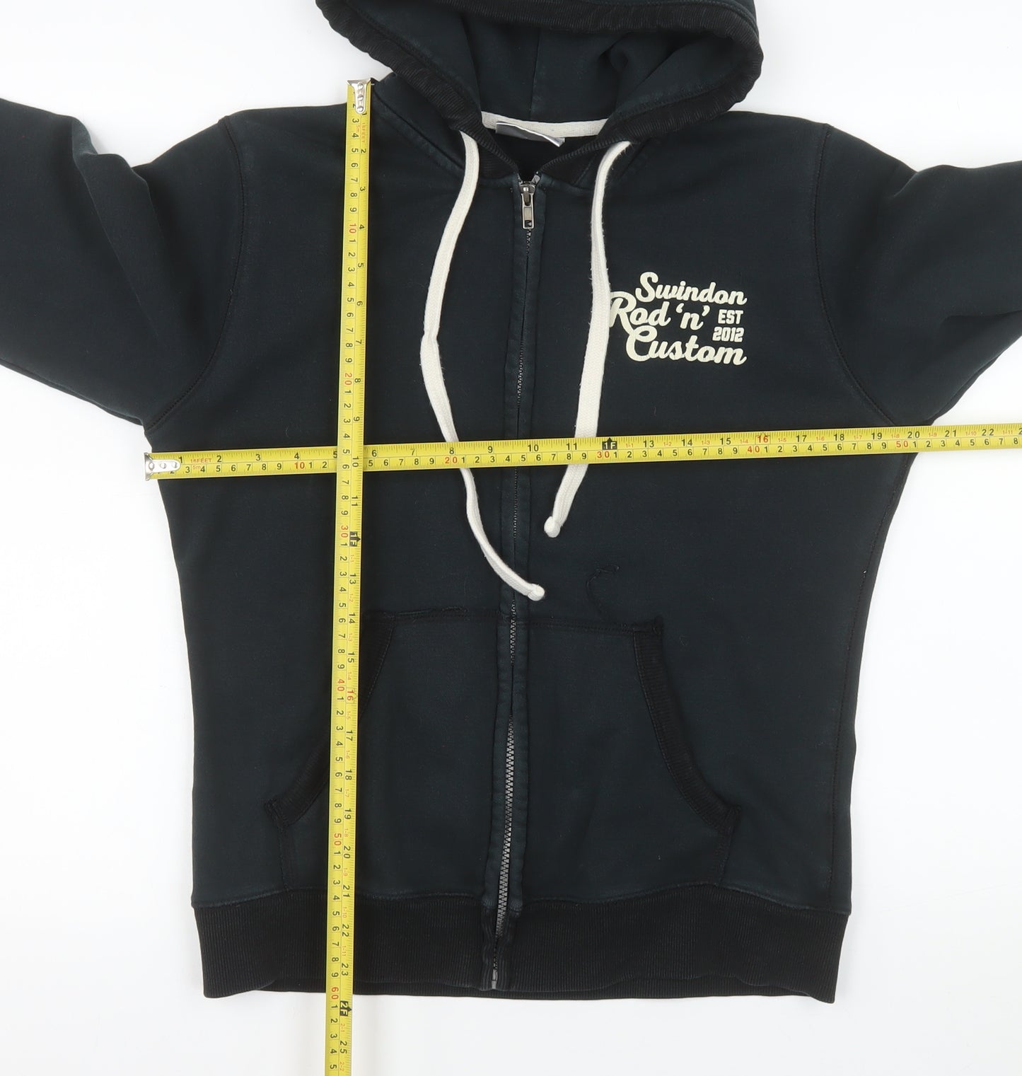 Front Row Men's Black Zip Hoodie Jacket M Cotton Polyester