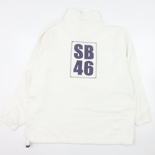 Sebago Men's White 2XL 1/4 Zip Cotton Pullover Sweatshirt
