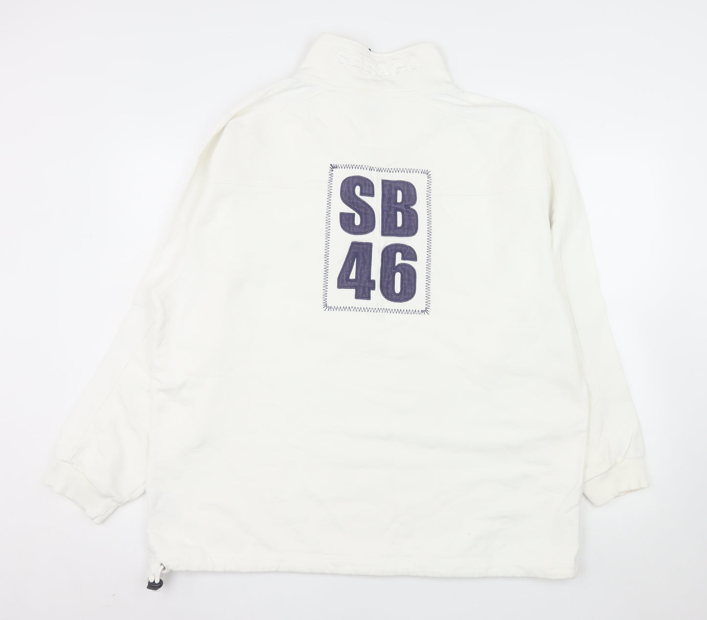 Sebago Men's White 2XL 1/4 Zip Cotton Pullover Sweatshirt