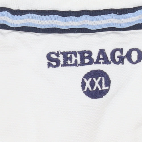 Sebago Men's White 2XL 1/4 Zip Cotton Pullover Sweatshirt
