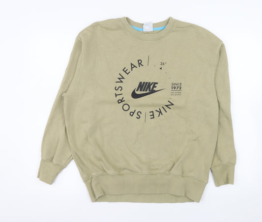 Nike Men's Beige XS Pullover Sweatshirt Crew Neck Sportswear