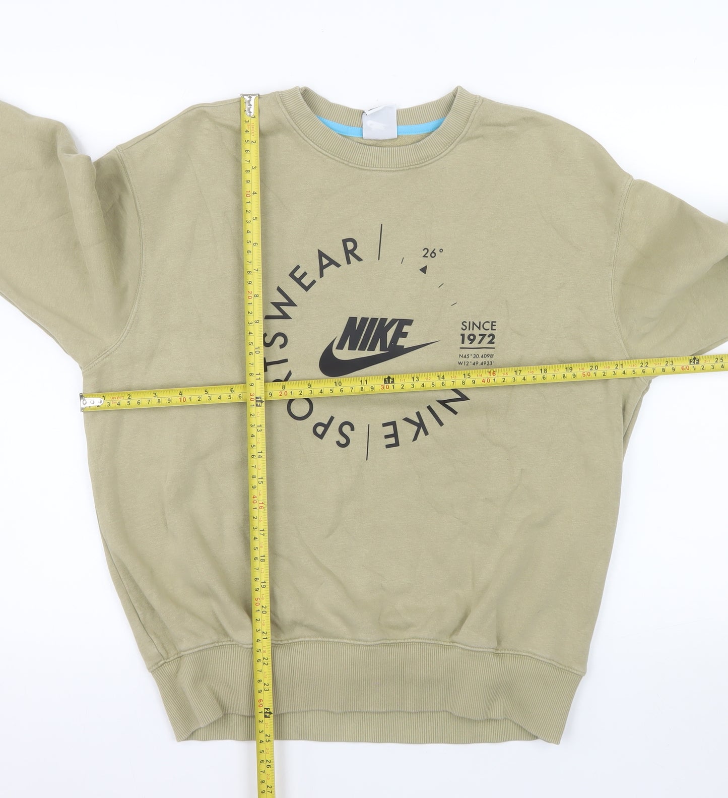 Nike Men's Beige XS Pullover Sweatshirt Crew Neck Sportswear
