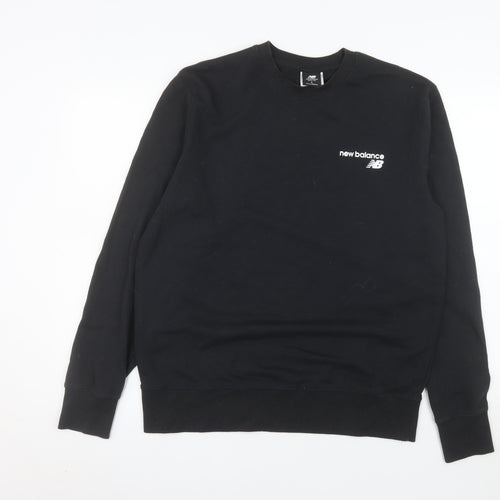 New Balance Men's Black Pullover Sweatshirt L Crew Neck Logo