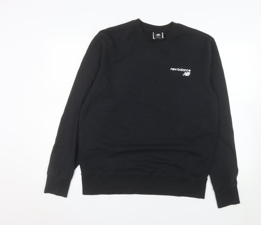 New Balance Men's Black Pullover Sweatshirt L Crew Neck Logo