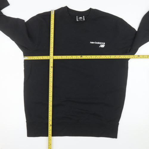 New Balance Men's Black Pullover Sweatshirt L Crew Neck Logo