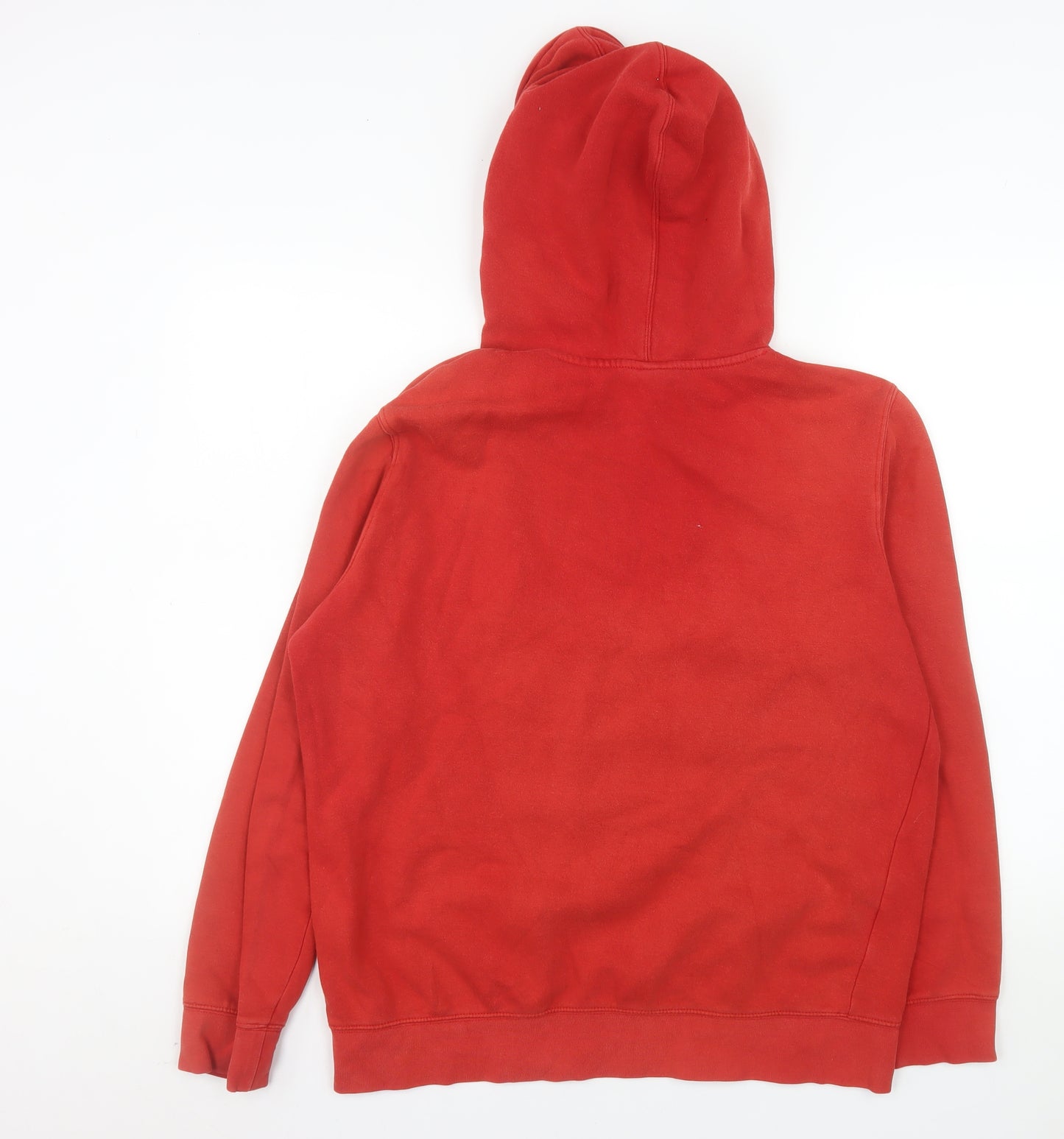 H&M Mens Red Hoodie Medium Pullover Embroidered Animal Graphic Sweatshirt
