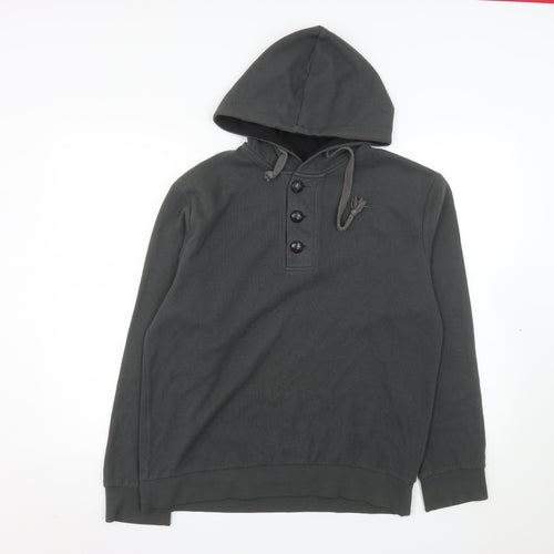 Twenty By Seventyhill Men's Grey Henley Hoodie Size L Polyester Blend