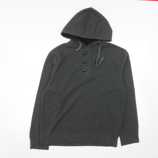 Twenty By Seventyhill Men's Grey Henley Hoodie Size L Polyester Blend