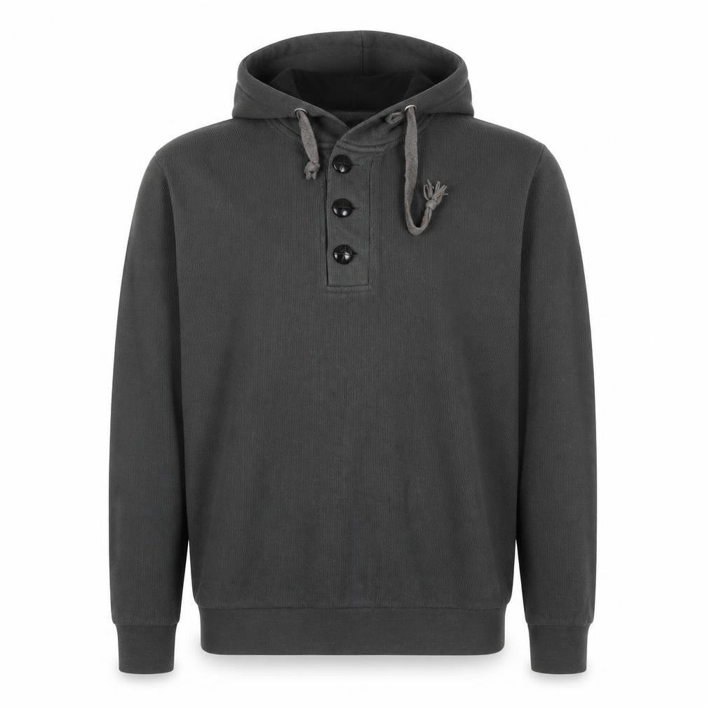 Twenty By Seventyhill Men's Grey Henley Hoodie Size L Polyester Blend