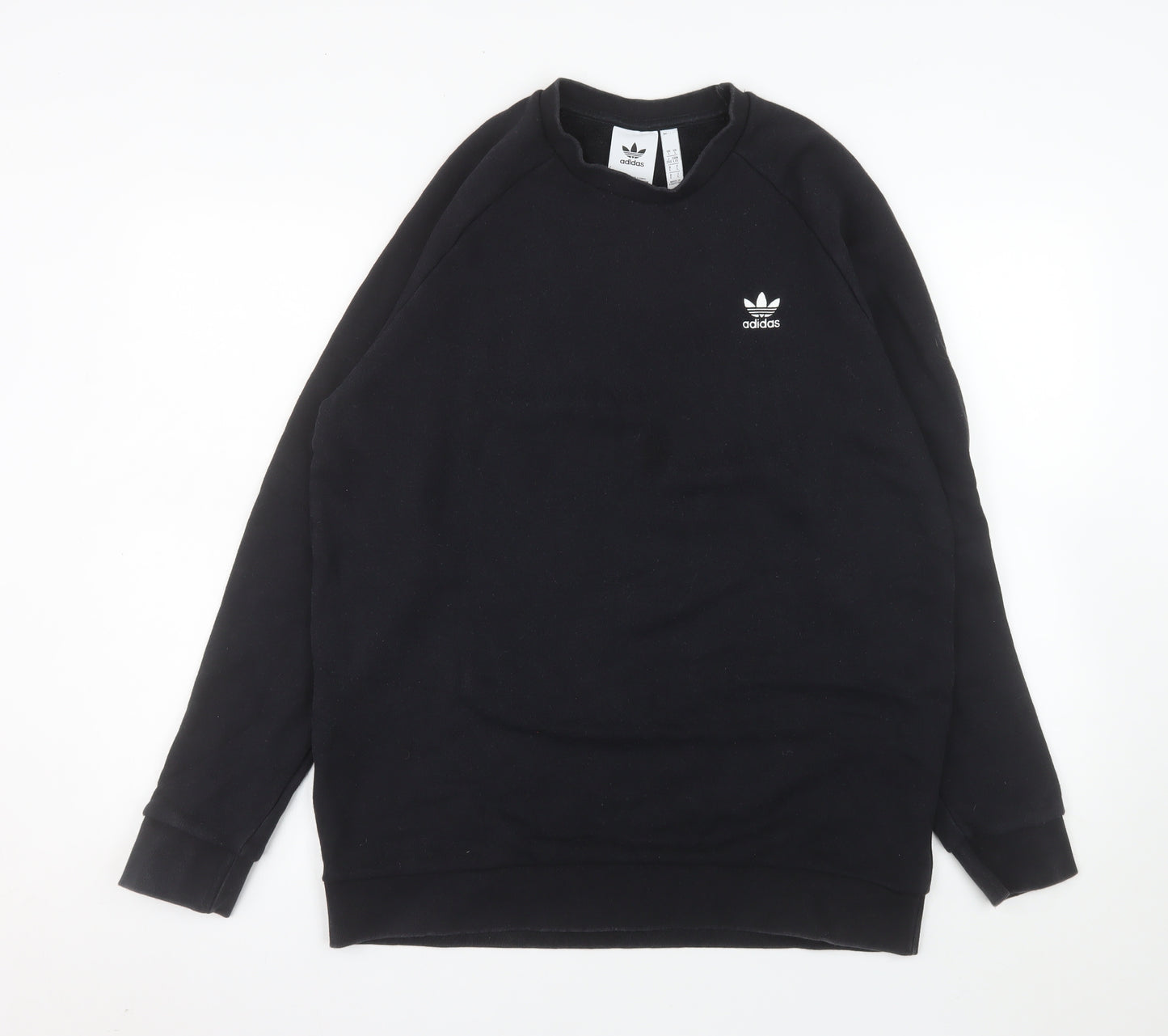 Adidas Men's Black Pullover Sweatshirt L Crew Neck Cotton Blend