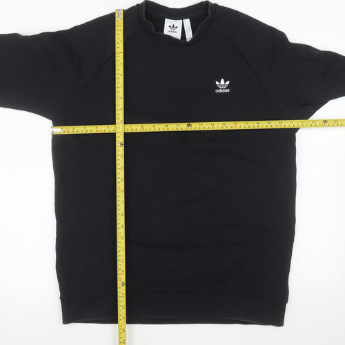 Adidas Men's Black Pullover Sweatshirt L Crew Neck Cotton Blend