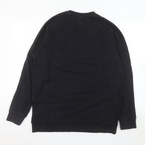 Adidas Men's Black Pullover Sweatshirt L Crew Neck Cotton Blend