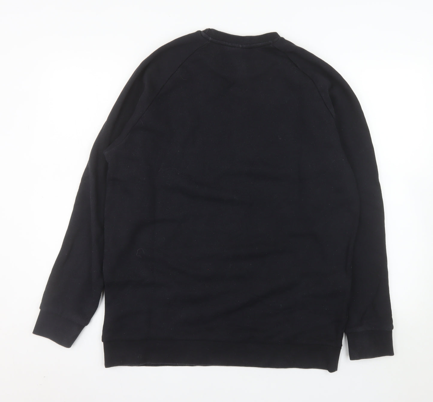 Adidas Men's Black Pullover Sweatshirt L Crew Neck Cotton Blend