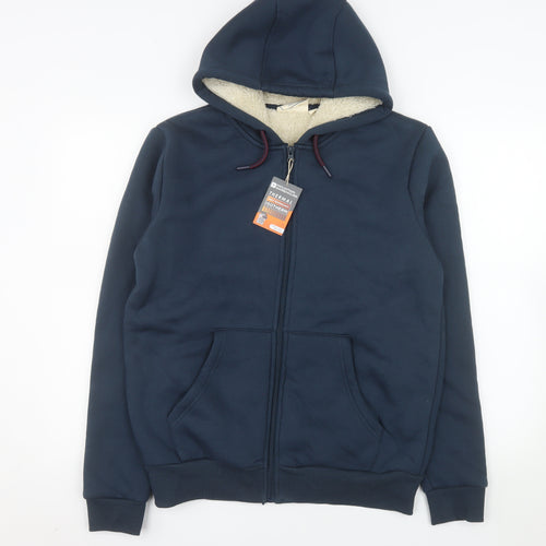 Mountain Warehouse Men's Navy Hooded Full Zip Thermal Jacket Small