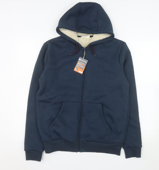 Mountain Warehouse Men's Navy Hooded Full Zip Thermal Jacket Small