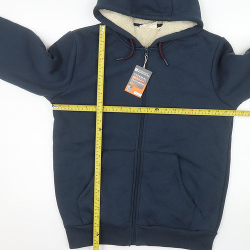 Mountain Warehouse Men's Navy Hooded Full Zip Thermal Jacket Small