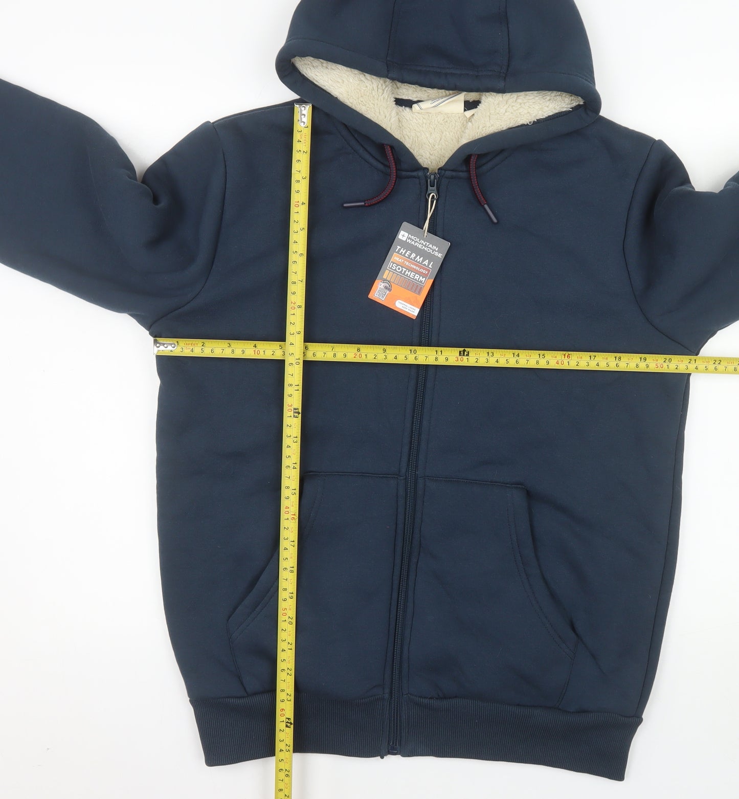 Mountain Warehouse Men's Navy Hooded Full Zip Thermal Jacket Small